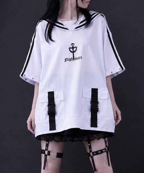 8(eight)(エイト)の「襟付きトレーナー(スウェット・メンズ・ブラック×ホワイト/ホワイト×ブラック・LARGE/MEDIUM)」の2枚目の写真