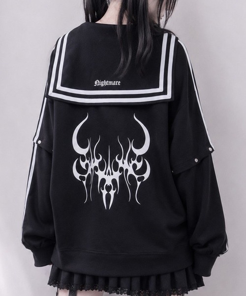 8(eight)(エイト)の「襟付きトレーナー(スウェット・メンズ・ブラック×ホワイト/ホワイト×ブラック・LARGE/MEDIUM)」の4枚目の写真