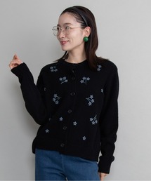 ビーズ刺繍ニットカーデ