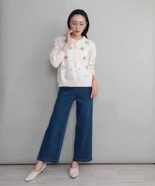 lodie(ロディ)の「ビーズ刺繍ニットカーデ(カーディガン/ボレロ・レディース・ブラック/グレー/アイボリー・FREE)」の10枚目の写真