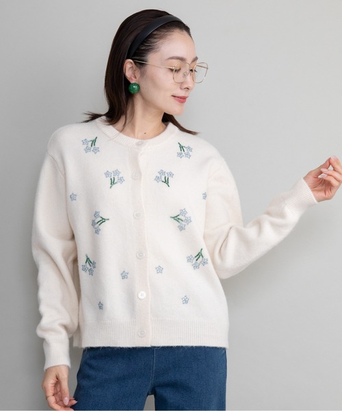 lodie(ロディ)の「ビーズ刺繍ニットカーデ(カーディガン/ボレロ・レディース・ブラック/グレー/アイボリー・FREE)」の12枚目の写真