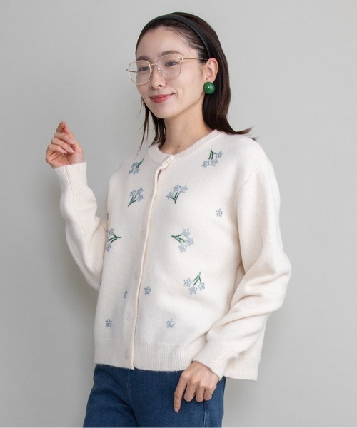 lodie(ロディ)の「ビーズ刺繍ニットカーデ(カーディガン/ボレロ・レディース・ブラック/グレー/アイボリー・FREE)」の13枚目の写真