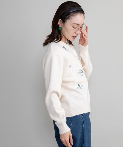lodie(ロディ)の「ビーズ刺繍ニットカーデ(カーディガン/ボレロ・レディース・ブラック/グレー/アイボリー・FREE)」の19枚目の写真