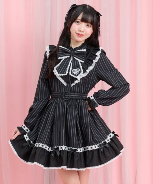 Secret Honey（シークレットハニー）の「長袖ベルト付ヨーク切替ワンピース（ワンピース・レディース・ワインレッド/ブラック・MEDIUM）」の4枚目の写真
