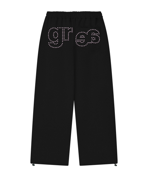 GRAVER（グレーバー）の「[UNISEX] GRAE-S ホットフィックス トレーニングワイドパンツ_Black（スウェットパンツ・レディース・ブラック・LARGE/MEDIUM）」の2枚目の写真