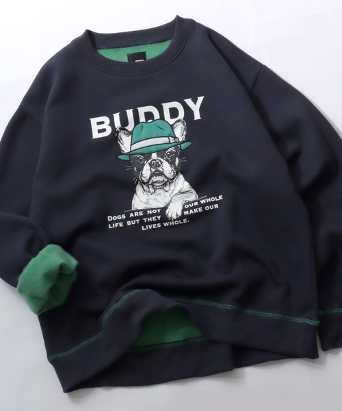 SITRY(シトリー)の「Animal Print Color Scheme Sweat Shirt/オーバーサイズ アニマルロゴ アップリケ 裏起毛 配色 トレーナー スウェット レディース メンズ(スウェット・メンズ・ブラック/ネイビー/グレー・M/L)」の3枚目の写真