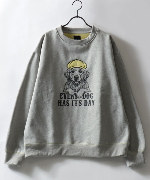SITRY(シトリー)の「Animal Print Color Scheme Sweat Shirt/オーバーサイズ アニマルロゴ アップリケ 裏起毛 配色 トレーナー スウェット レディース メンズ(スウェット・メンズ・ブラック/ネイビー/グレー・M/L)」の5枚目の写真
