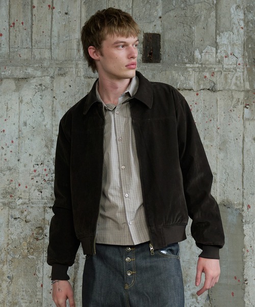 Regen Glanz(レーゲングランツ)の「synthetic suede check lining blouson / シンセティックスエードチェックライニングブルゾン(ブルゾン・メンズ・ブラウン系その他/ブラック/ボルドー・SMALL/MEDIUM/LARGE)」の1枚目の写真