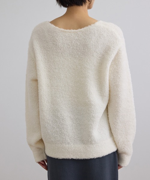SALON adam et rope'（サロン アダム エ ロペ）の「【WEB限定】ループヤーンVネックプルオーバー（ニット/セーター・レディース・オフホワイト/チャコールグレー・FREE）」の16枚目の写真