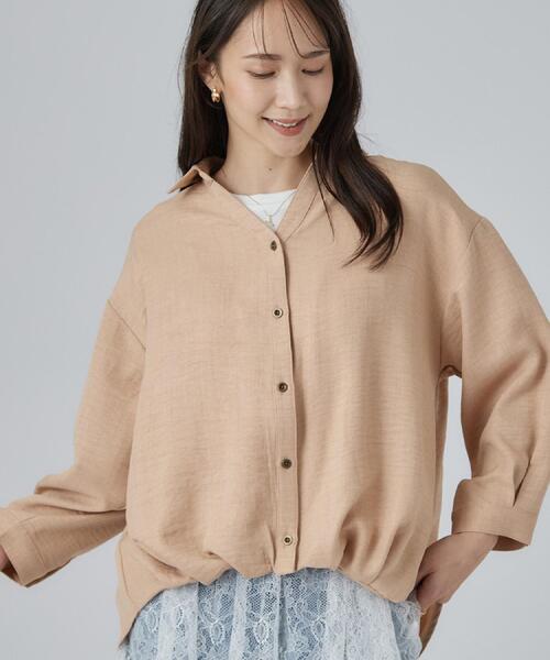 SHOO・LA・RUE（シューラルー）の「【S-LL】洗濯後しわになりにくい インしてる風シャツ（シャツ/ブラウス・レディース・チャコールグレー/ブルー/ライトベージュ/ブラウン系その他・04/03/02/01）」の3枚目の写真