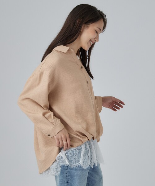 SHOO・LA・RUE（シューラルー）の「【S-LL】洗濯後しわになりにくい インしてる風シャツ（シャツ/ブラウス・レディース・チャコールグレー/ブルー/ライトベージュ/ブラウン系その他・04/03/02/01）」の14枚目の写真