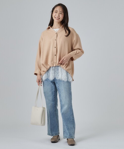 SHOO・LA・RUE（シューラルー）の「【S-LL】洗濯後しわになりにくい インしてる風シャツ（シャツ/ブラウス・レディース・チャコールグレー/ブルー/ライトベージュ/ブラウン系その他・04/03/02/01）」の15枚目の写真