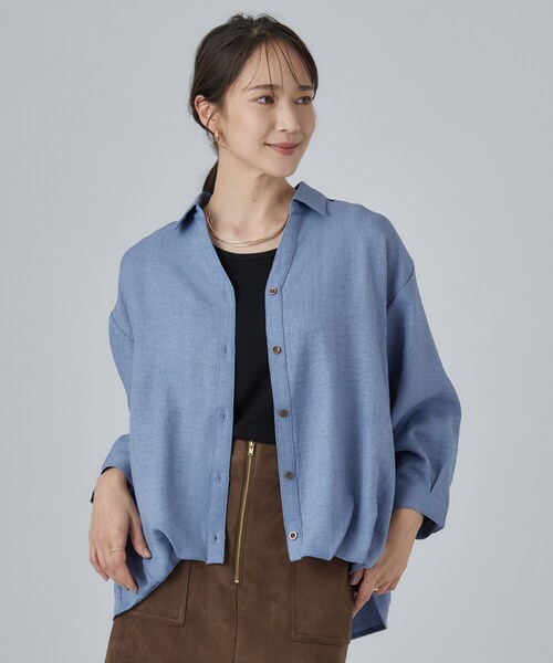 SHOO・LA・RUE（シューラルー）の「【S-LL】洗濯後しわになりにくい インしてる風シャツ（シャツ/ブラウス・レディース・チャコールグレー/ブルー/ライトベージュ/ブラウン系その他・04/03/02/01）」の17枚目の写真