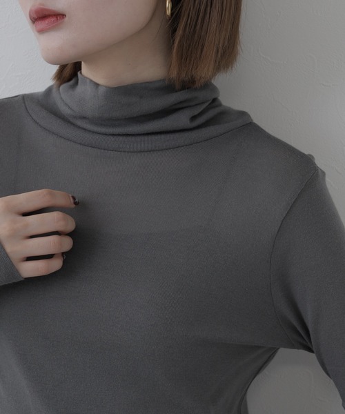 FUNALIVE（ファンアライブ）の「ソフトフライス タートルネック（Tシャツ/カットソー・レディース・オフホワイト/チャコール・M）」の15枚目の写真