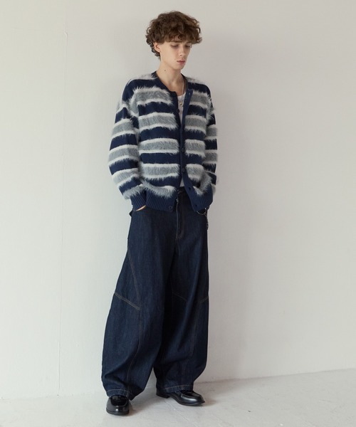PBLIM(ページボーイリム)の「《UNISEX》フェザーボーダーカーディガン(カーディガン/ボレロ・レディース・ブラウン系/ブルー系・FREE)」の5枚目の写真