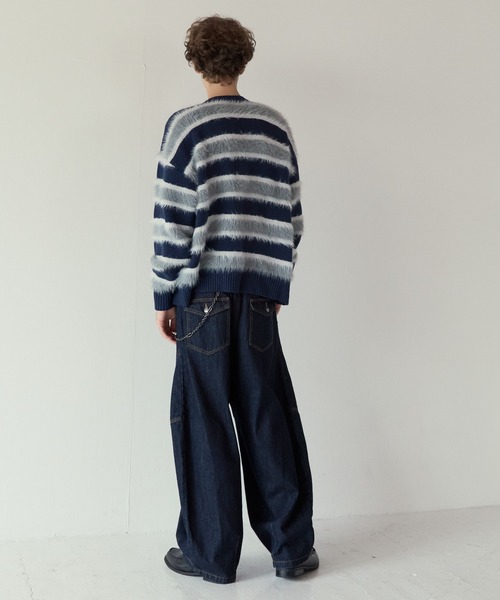 PBLIM(ページボーイリム)の「《UNISEX》フェザーボーダーカーディガン(カーディガン/ボレロ・レディース・ブラウン系/ブルー系・FREE)」の7枚目の写真