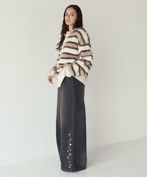 PBLIM(ページボーイリム)の「《UNISEX》フェザーボーダーカーディガン(カーディガン/ボレロ・レディース・ブラウン系/ブルー系・FREE)」の18枚目の写真