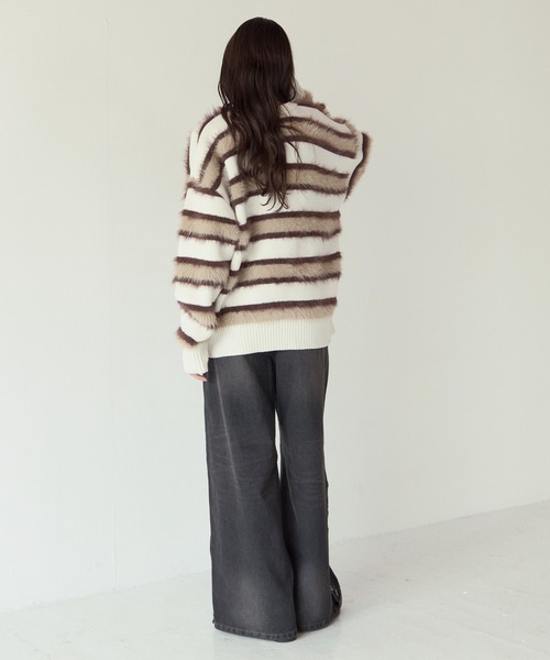 PBLIM(ページボーイリム)の「《UNISEX》フェザーボーダーカーディガン(カーディガン/ボレロ・レディース・ブラウン系/ブルー系・FREE)」の19枚目の写真