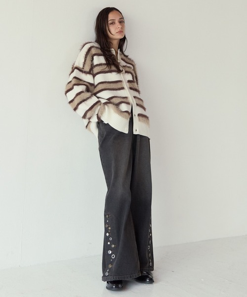 PBLIM(ページボーイリム)の「《UNISEX》フェザーボーダーカーディガン(カーディガン/ボレロ・レディース・ブラウン系/ブルー系・FREE)」の20枚目の写真