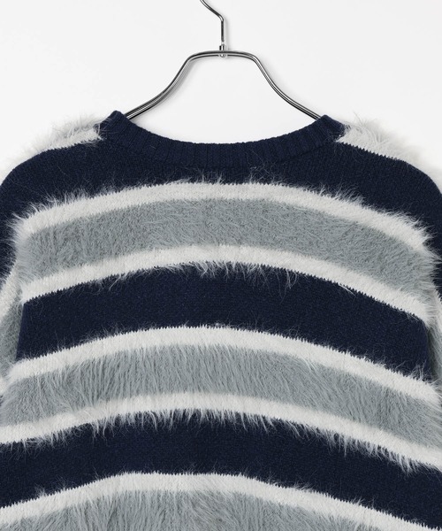PBLIM(ページボーイリム)の「《UNISEX》フェザーボーダーカーディガン(カーディガン/ボレロ・レディース・ブラウン系/ブルー系・FREE)」の10枚目の写真