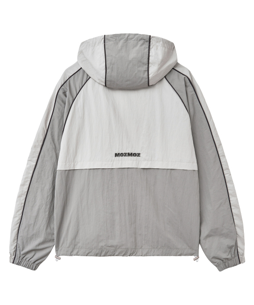 MOZMOZ(モズモズ)の「パイピング配色ナイロンジップアップパーカー グレー(パーカー・レディース・グレー・LARGE/X-LARGE/3)」の2枚目の写真