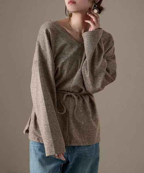 Fashion Letter(ファッションレター)の「前後2way カシミアタッチスムース オーバーサイズプルオーバー(スウェット・レディース・グレー/ベージュ/ブラック/ブラウン・M)」の21枚目の写真