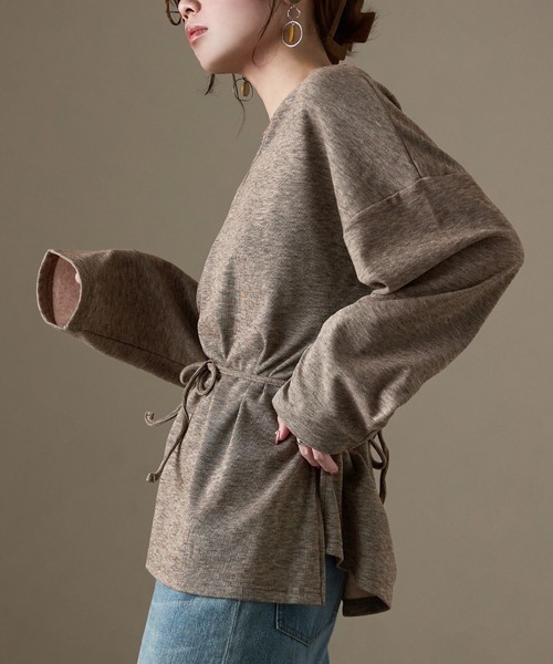 Fashion Letter(ファッションレター)の「前後2way カシミアタッチスムース オーバーサイズプルオーバー(スウェット・レディース・グレー/ベージュ/ブラック/ブラウン・M)」の22枚目の写真