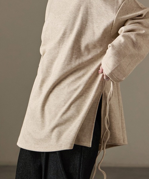 Fashion Letter(ファッションレター)の「前後2way カシミアタッチスムース オーバーサイズプルオーバー(スウェット・レディース・グレー/ベージュ/ブラック/ブラウン・M)」の14枚目の写真