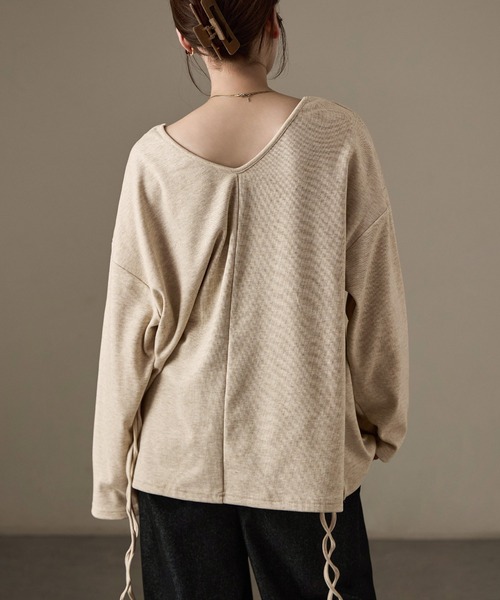 Fashion Letter(ファッションレター)の「前後2way カシミアタッチスムース オーバーサイズプルオーバー(スウェット・レディース・グレー/ベージュ/ブラック/ブラウン・M)」の15枚目の写真