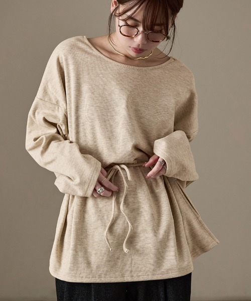 Fashion Letter(ファッションレター)の「前後2way カシミアタッチスムース オーバーサイズプルオーバー(スウェット・レディース・グレー/ベージュ/ブラック/ブラウン・M)」の16枚目の写真