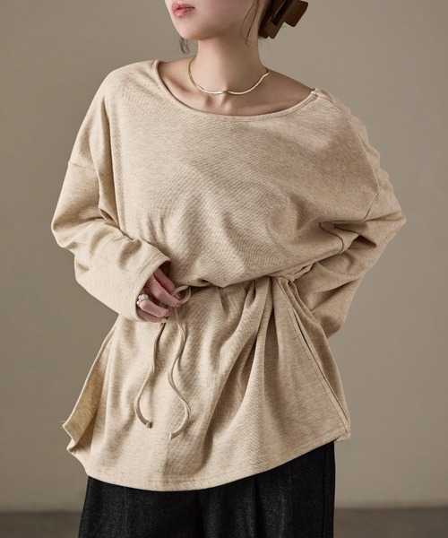 Fashion Letter(ファッションレター)の「前後2way カシミアタッチスムース オーバーサイズプルオーバー(スウェット・レディース・グレー/ベージュ/ブラック/ブラウン・M)」の17枚目の写真