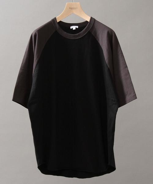 BEAUTY&YOUTH UNITED ARROWS(ビューティーアンドユースユナイテッドアローズ)の「BY ∴ ワイド ラグラン ハーフスリーブ カットソー MADE IN JAPAN◆(Tシャツ/カットソー・メンズ・ホワイト/ブラック/オリーブ/その他1/その他2/その他3・SMALL/MEDIUM/LARGE)」の6枚目の写真