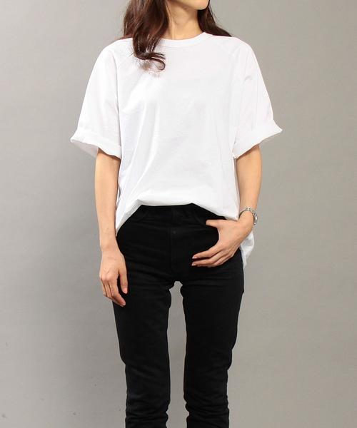 BEAUTY&YOUTH UNITED ARROWS(ビューティーアンドユースユナイテッドアローズ)の「BY ∴ ワイド ラグラン ハーフスリーブ カットソー MADE IN JAPAN◆(Tシャツ/カットソー・メンズ・ホワイト/ブラック/オリーブ/その他1/その他2/その他3・SMALL/MEDIUM/LARGE)」の17枚目の写真