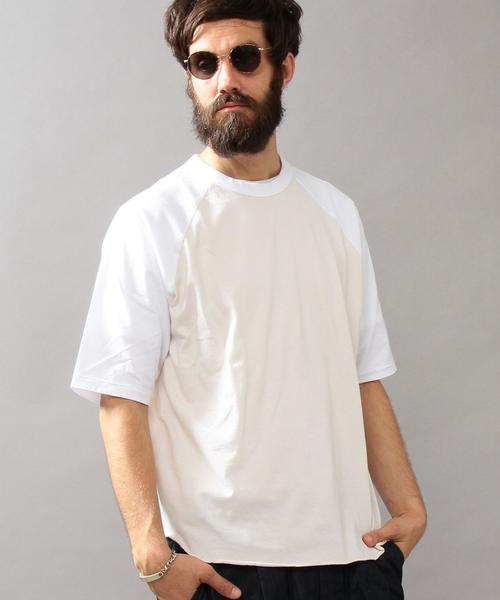 BEAUTY&YOUTH UNITED ARROWS(ビューティーアンドユースユナイテッドアローズ)の「BY ∴ ワイド ラグラン ハーフスリーブ カットソー MADE IN JAPAN◆(Tシャツ/カットソー・メンズ・ホワイト/ブラック/オリーブ/その他1/その他2/その他3・SMALL/MEDIUM/LARGE)」の8枚目の写真