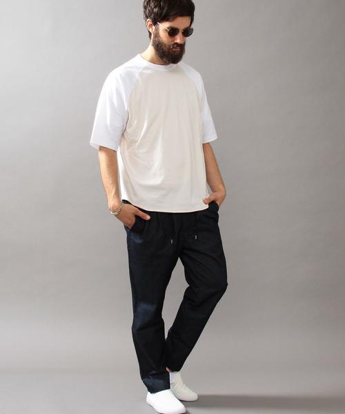 BEAUTY&YOUTH UNITED ARROWS(ビューティーアンドユースユナイテッドアローズ)の「BY ∴ ワイド ラグラン ハーフスリーブ カットソー MADE IN JAPAN◆(Tシャツ/カットソー・メンズ・ホワイト/ブラック/オリーブ/その他1/その他2/その他3・SMALL/MEDIUM/LARGE)」の9枚目の写真