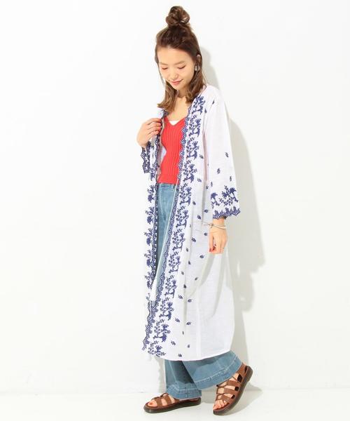 Another Edition（アナザーエディション）の「フラワー刺繍ガウン/ AEBC FLW EMB GOWN（カーディガン/ボレロ・レディース・オフホワイト/コバルトブルー/マスタード・フリー）」の15枚目の写真