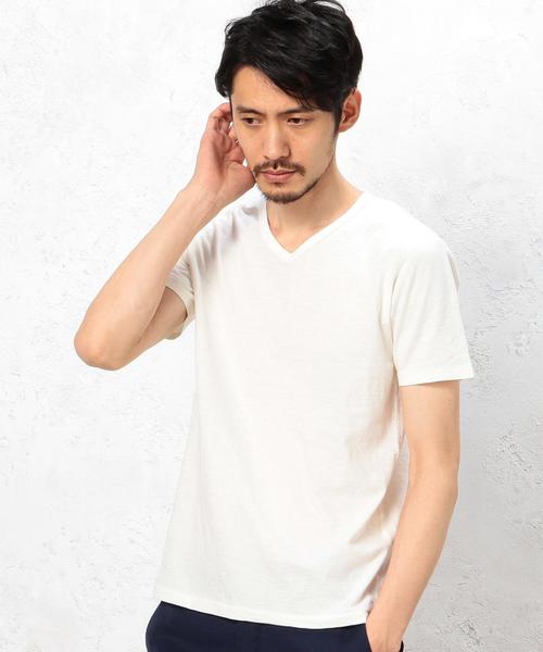 green label relaxing(グリーンレーベルリラクシング)の「BC ZIMBABWE COTTON S/S Tシャツ◆(Tシャツ/カットソー・メンズ・ホワイト/ダークグレー/モカ/コバルトブルー/オレンジ系その他/オリーブ/ネイビー・MEDIUM/LARGE/X-LARGE/SMALL)」の1枚目の写真
