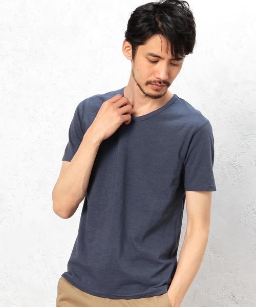 green label relaxing(グリーンレーベルリラクシング)の「BC ZIMBABWE COTTON S/S Tシャツ◆(Tシャツ/カットソー・メンズ・ホワイト/ダークグレー/モカ/コバルトブルー/オレンジ系その他/オリーブ/ネイビー・MEDIUM/LARGE/X-LARGE/SMALL)」の6枚目の写真