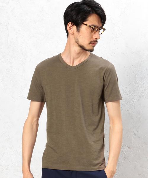 green label relaxing(グリーンレーベルリラクシング)の「BC ZIMBABWE COTTON S/S Tシャツ◆(Tシャツ/カットソー・メンズ・ホワイト/ダークグレー/モカ/コバルトブルー/オレンジ系その他/オリーブ/ネイビー・MEDIUM/LARGE/X-LARGE/SMALL)」の3枚目の写真