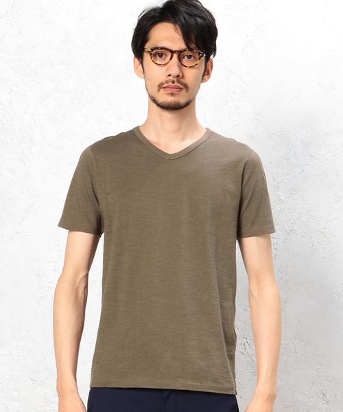 green label relaxing(グリーンレーベルリラクシング)の「BC ZIMBABWE COTTON S/S Tシャツ◆(Tシャツ/カットソー・メンズ・ホワイト/ダークグレー/モカ/コバルトブルー/オレンジ系その他/オリーブ/ネイビー・MEDIUM/LARGE/X-LARGE/SMALL)」の9枚目の写真