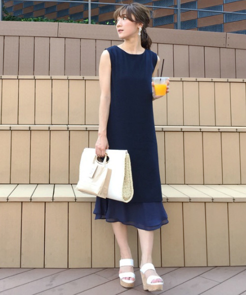 Mercuryduo マーキュリーデュオ の インナー付レイヤードタンクワンピース ワンピース Wear