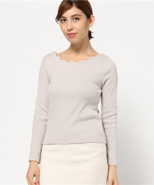 mystic(ミスティック)の「衿スカラッププルオーバー(Tシャツ/カットソー・レディース・レッド/ライトグレー/キャメル/ブラック/チャコールグレー・フリ-)」の22枚目の写真