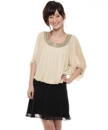 GRACE CONTINENTAL | ドルマンジョーゼットワンピース　KW「オケージョン」(ワンピース)