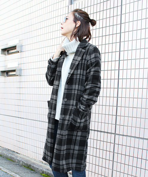 Reca レカ の モノトーンチェック柄チェスターコート チェスターコート Wear