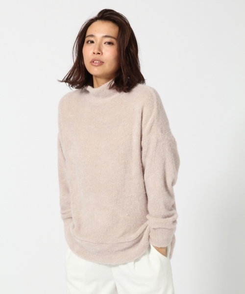 GLOBAL WORK（グローバルワーク）の「ベリーナパイルハイネックプルオーバー/742120（Tシャツ/カットソー・レディース・ブラック/ライトベージュ/ワインレッド/グレー・SMALL/LARGE/MEDIUM）」の3枚目の写真