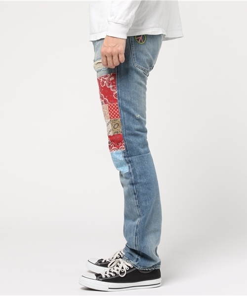 HYSTERIC GLAMOUR(ヒステリックグラマー)の「PWR加工デニム スリムストレートPT(デニムパンツ・メンズ・インディゴブルー・30inch/28inch/29inch/34inch/31inch/32inch)」の4枚目の写真