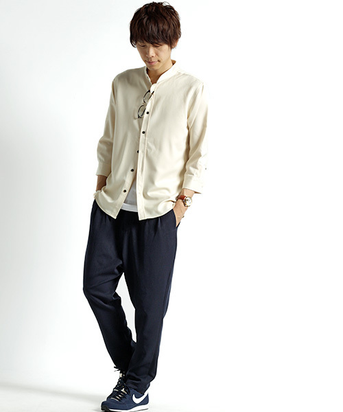 MONO-MART（モノマート）の「T/R 2タック ワイドパンツ ジョッパーズ テーパードパンツ（その他パンツ・メンズ・チャコールグレー/ブラック/オリーブ/ネイビー・M/L）」の6枚目の写真