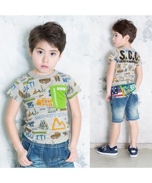 BREEZE(ブリーズ)の「アウトドアポケットTシャツ(Tシャツ/カットソー・キッズ・ベージュ/キナリ/グレー・90/130/110/140/80/100/120/95)」の4枚目の写真