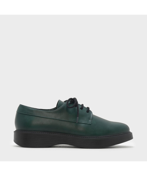 CHARLES & KEITH(チャールズ & キース)の「レースアップカバードフラット / LACE-UP COVERED FLATS(モカシン/デッキシューズ・レディース・ブラック/グリーン/ネイビー・24㎝/22.5cm/23.5cm/23cm/24.5㎝)」の1枚目の写真