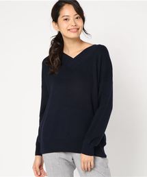 RIVE DROITE | カシミヤ混片畦Vネックプルオーバー(ニット/セーター)